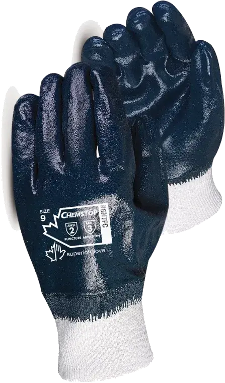 black and grey work gloves