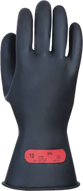 black and grey work gloves