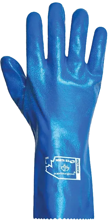 blue work gloves