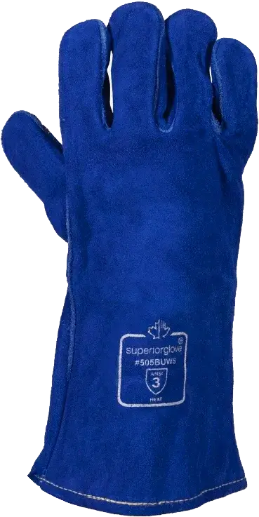 blue work gloves