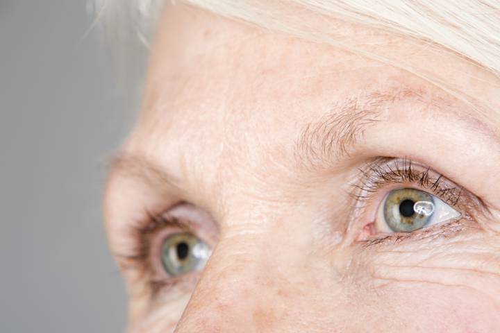 closeup of a woman's eyes