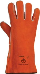 orange work gloves