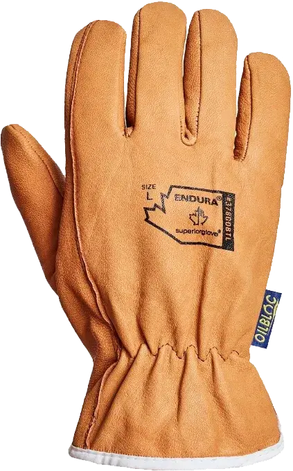 orange work gloves