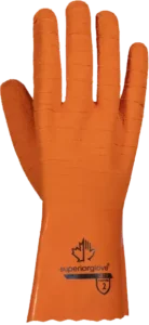 orange work gloves