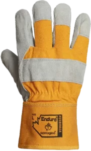 orange work gloves