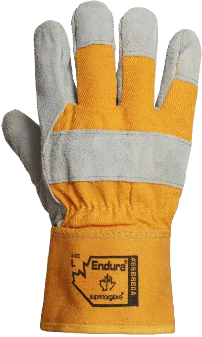 orange work gloves