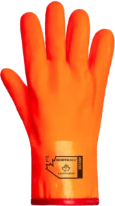 orange work gloves