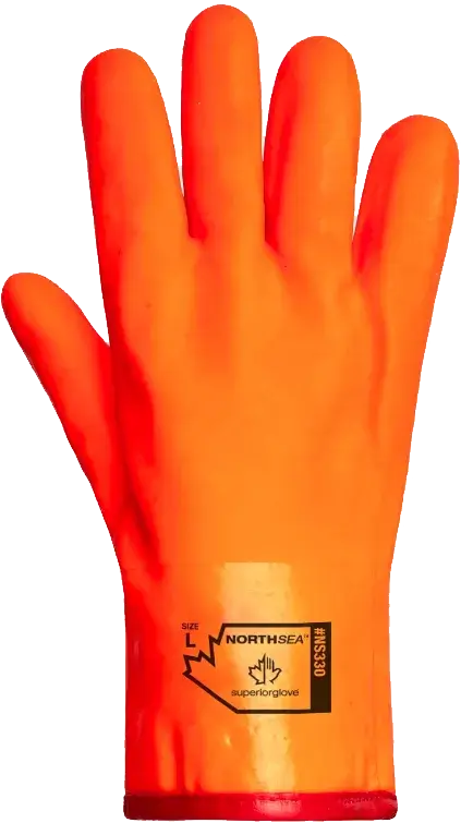 orange work gloves