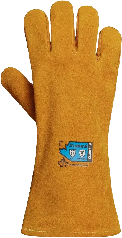 orange work gloves