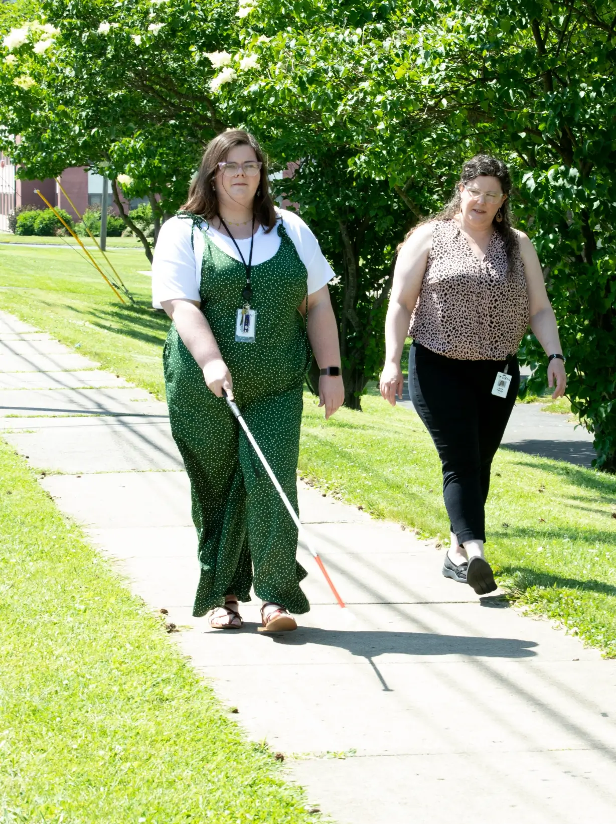 woman walking with cane