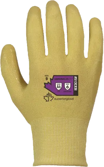 yellow work gloves