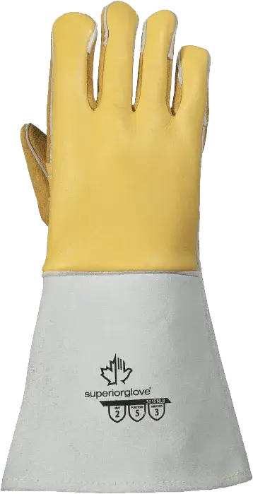 yellow work gloves