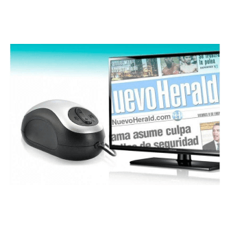 The Mouse CCTV is a powerful, portable digital reading aid designed for people with low vision. The size of a computer mouse, it connects directly to any TV or monitor with RGB video input, allowing you to read newspapers, magazines, recipes, cards and even medicine labels easily. Magnification levels of 17.5x to 70x on a 20” tv/monitor.